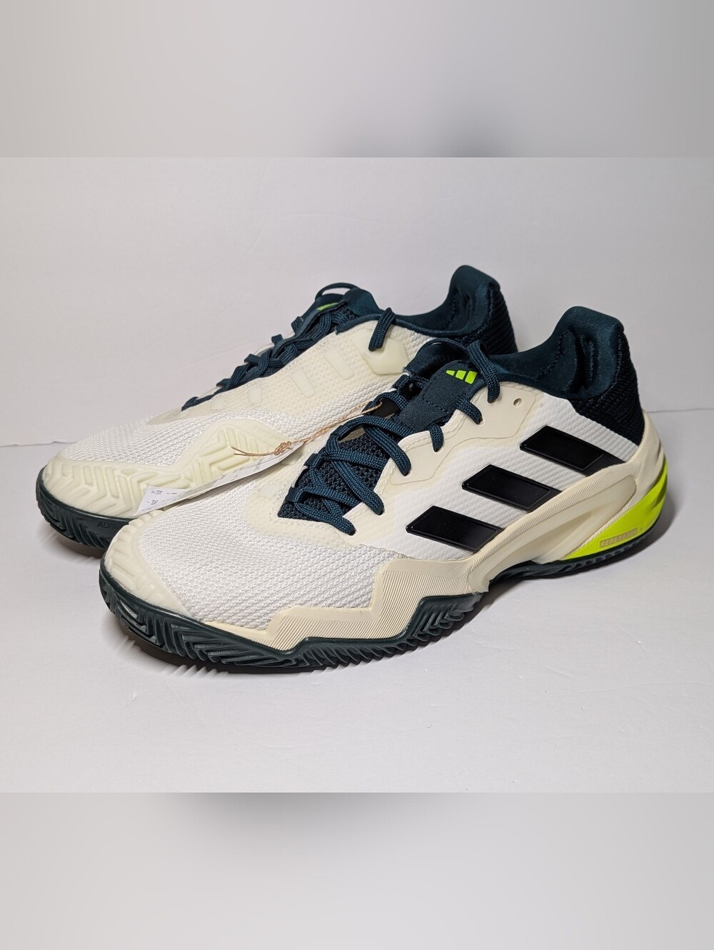 Adidas Barricade 13 Clay Tennis Pickleball Shoes White Green Men’s  8.5 JH5144